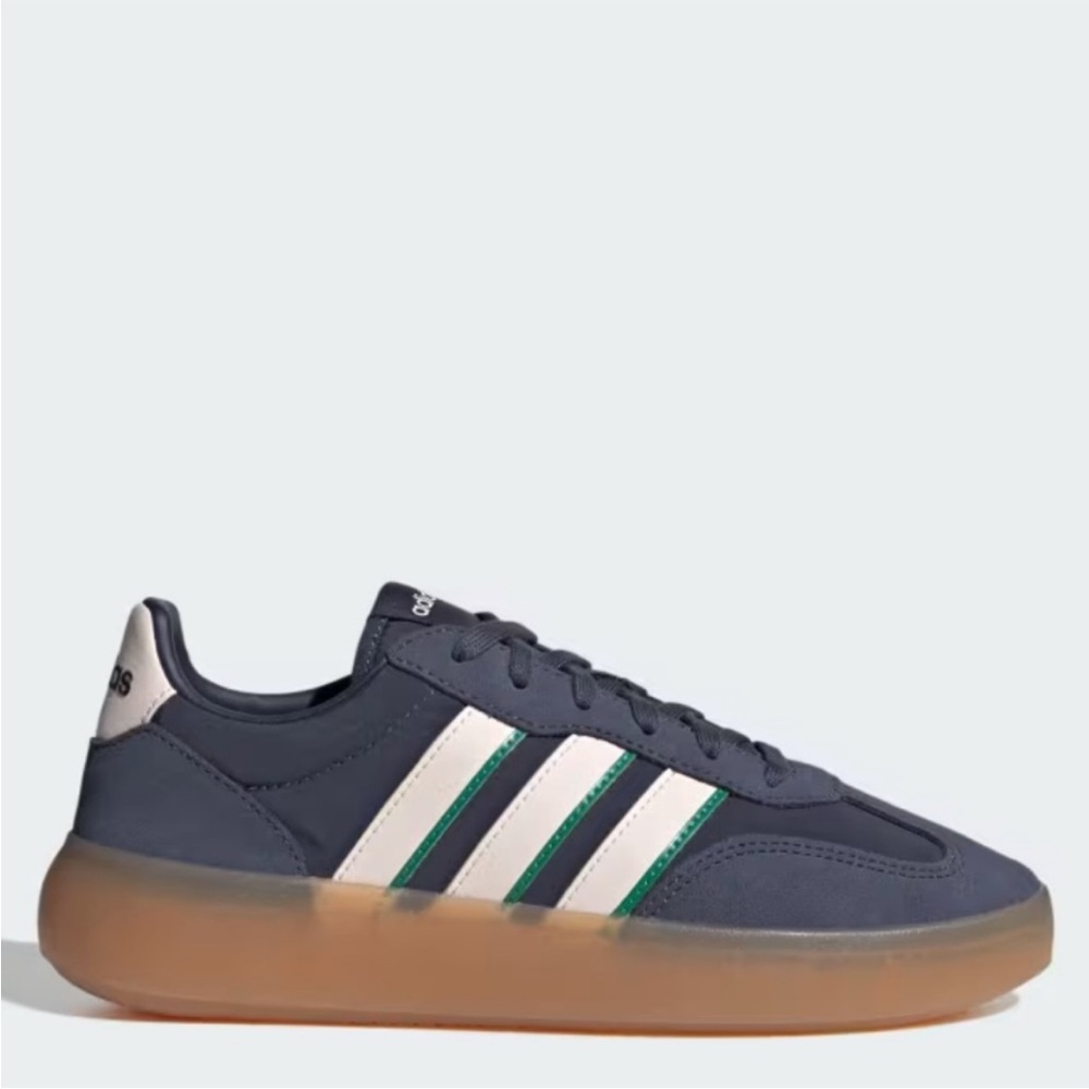 Adidas Dark Blue Sneakers with White and Green Stripes Women’s Size 10 Brand New